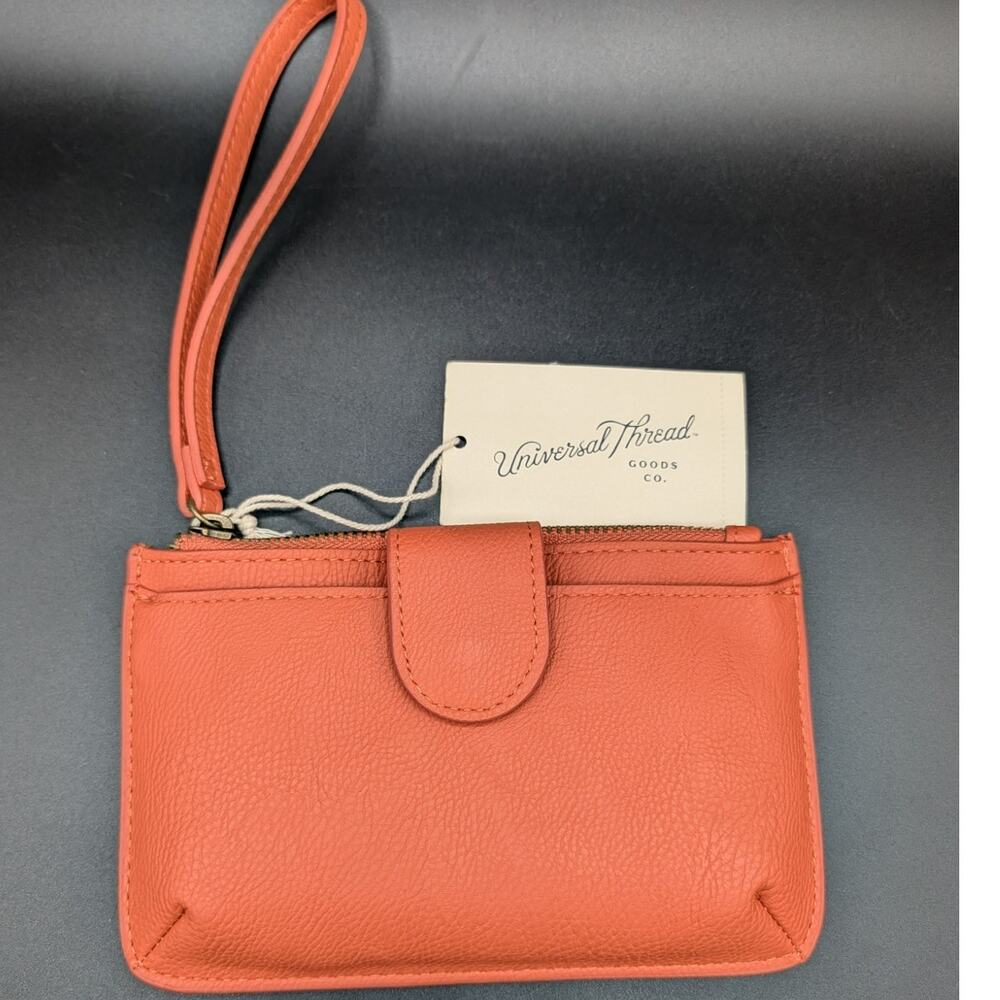 Universal Thread Wristlet Womens Wallet Handbag Orange Target Faux Leather Boho